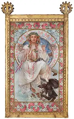 Alfons Mucha, portrait de Josephine Crane Bradley en slave, 1908