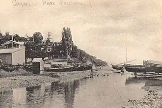 Transport fluvial en 1910, en région de Sotchi.