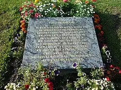 Plaque commémorative, en souvenir des mineurs.