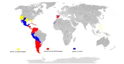 Hispanofonia no mundo.