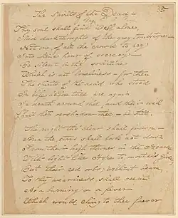 Page manuscrite sur papier brun