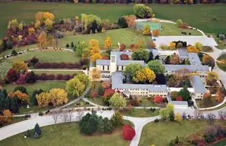 Vue aérienne de l'abbaye