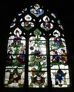 Vitrail du XVIe&nbsp;siècle à Saint-Saulge (Nièvre).