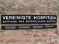 Enseigne des Vereinigte Hospitien et informations.