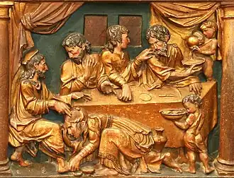 Marie-Madeleine lave les pieds de Jésus.