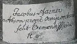 signature de Jakobus Stainer