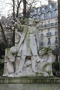 Détail de la statue à Paris par Jean-Paul Aubé (1888).