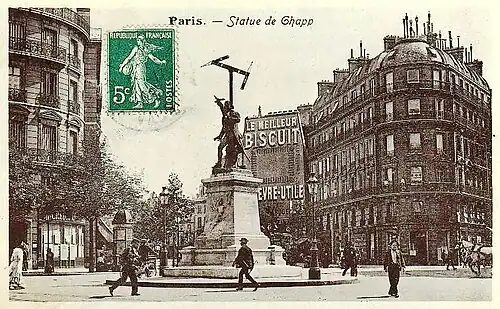 La statue de Chappe en 1908.