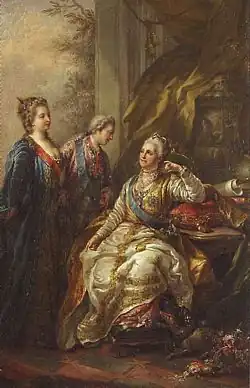 Le tsarévitch Paul présente à sa mère Catherine II sa fiancée (1776)