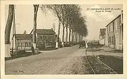  Route de Meaux à Saint-Germain-Laxis en direction de Crisenoy, au début du XXe&nbsp;siècle.