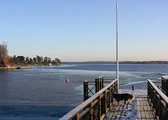 Pont d'Aludden, vue vers le nord.