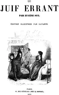 Couverture du Juif errant d'Eugène Sue par Gavarni (1851)