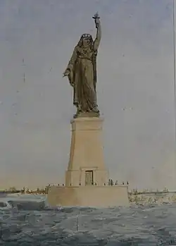 Projet de Bartholdi pour le canal de Suez (1869).