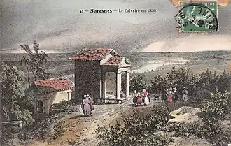 Carte postale (début XXe&nbsp;siècle) montrant le site en 1830.