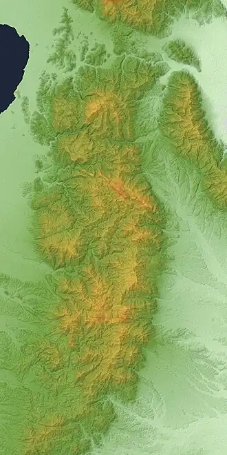 Carte topographique des monts Suzuka.