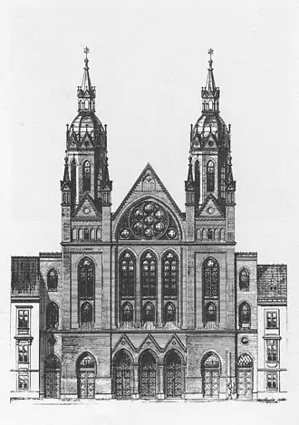Plan de Max Fleischer pour la Synagogue de la Neudeggergasse (Vienne)