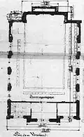 Plan architectural du premier étage de la synagogue.