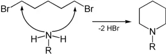 Synthèse d'un pipéridine N-alkylée à partir de 1,5-dibromopentane