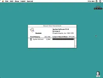 Copie d'écran de Mac OS 7.5.3