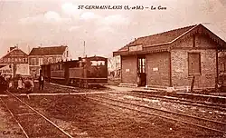 Gare de Saint-Germain-Laxis dans les années 1930.