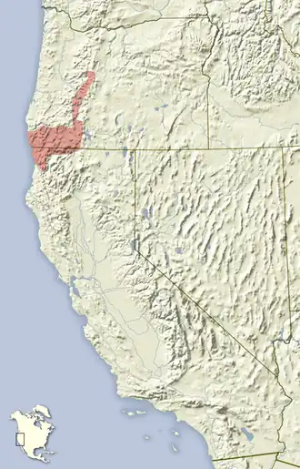 Description de l'image Tamias siskiyou distribution map.png.