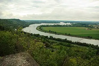 Confluent du Tarn et de la Garonne près de Boudou, Tarn-et-Garonne.