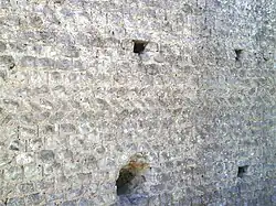Assises d'un mur sur le site de Tasciaca (Loir-et-Cher, France, IIe&nbsp;siècle).