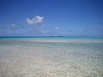 Teauanone vue depuis le lagon.