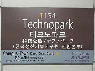 Panneau de quai, en 2014.