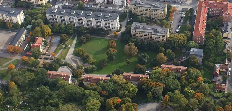 Vue aérienne du parc.