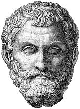 Dessin de la tête d'un homme barbu aux cheveux ébouriffés.