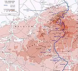Situation sur le front des Ardennes juste avant la contre-offensive nazie, 15 décembre 1944.
