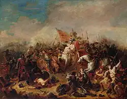 La Bataille d'Hastings, esquisse préparatoire pour le tableau de 1844 (Caen, musée des Beaux-Arts).