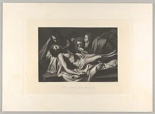 La lamentation sur le Christ mort, XVIIe&nbsp;siècle, gravure et pointe sèche sur Chine collé, Metropolitan Museum of Art, New York .