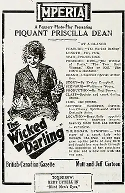 Description de l'image The Wicked Darling (1919) - Ad.jpg.