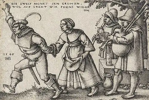 Série Les noces de village : planche 7/10, 1546, cat. Bartsch 160.