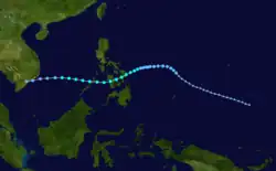 Carte de la trajectoire de Thelma.