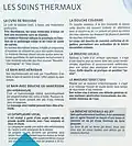 Détail des soins thermaux.