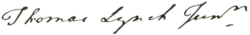 signature de Thomas Lynch Junior