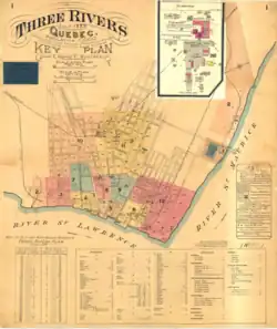 Plan de la ville, juillet 1888.