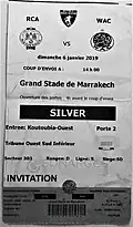 Ticket RCA-WAC à Marrakech (2018-2019)
