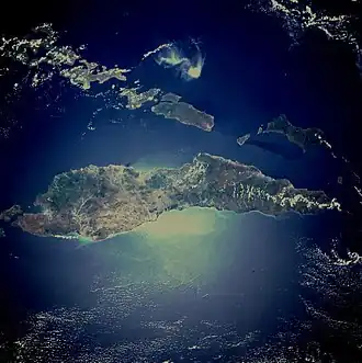 Vue par satellite de l'île.