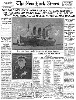 Le New York Times du 16 avril 1912.