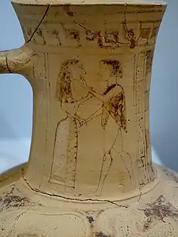 Œnochoé d'Aphrati (gestes évocateurs de mariage). Crète 650-600.Héraklion