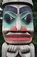 Mât totémique de Saxman Totem Park, Ketchikan (Alaska)
