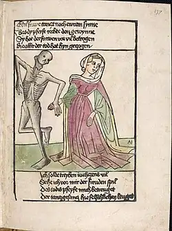 Illustration de la danse macabre du Codices Palatini germanici&nbsp;(de).