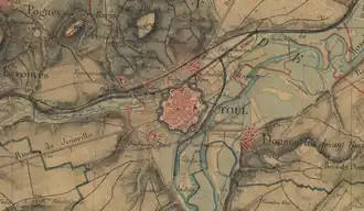 Plan de l'enceinte et des environs en 1866 (carte d'État-Major).