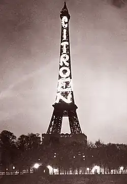 Publicité lumineuse Citroën 1925.