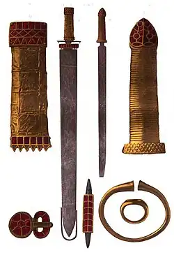 Le trésor représenté dans un dessin du XIXe&nbsp;siècle.