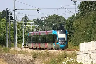 Arrivée d'un tram-train.